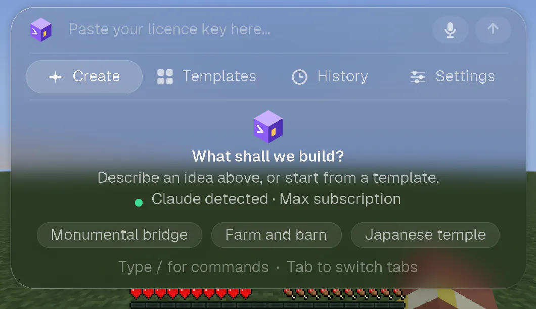 The welcome screen with the line “Claude detected · Max subscription” and three ideas to start from.